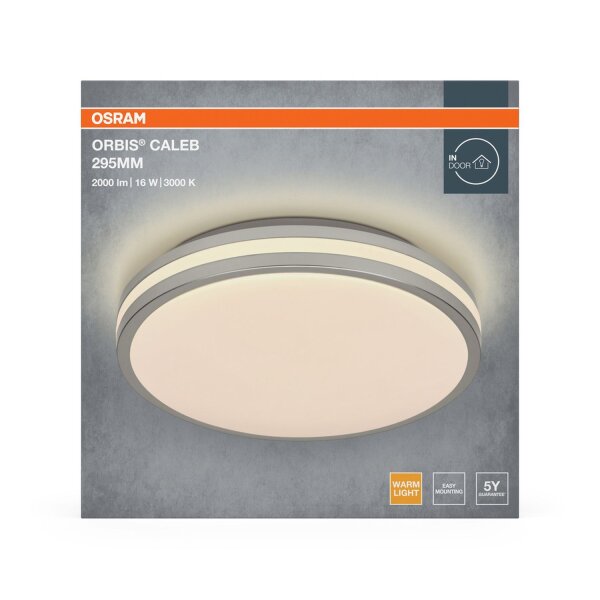 LED Deckenlampe Silber Metall 3000K rund Ø29,5cm OSRAM