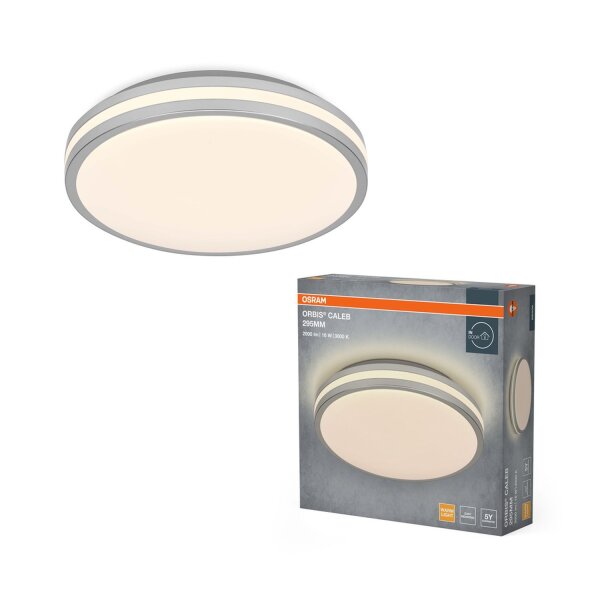LED Deckenlampe Silber Metall 3000K rund Ø29,5cm OSRAM