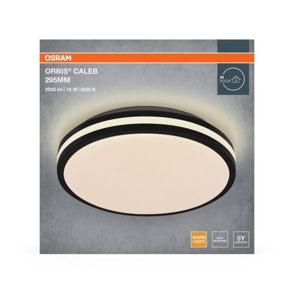 LED Deckenleuchte Schwarz Metall 3000K Ø29,5cm OSRAM