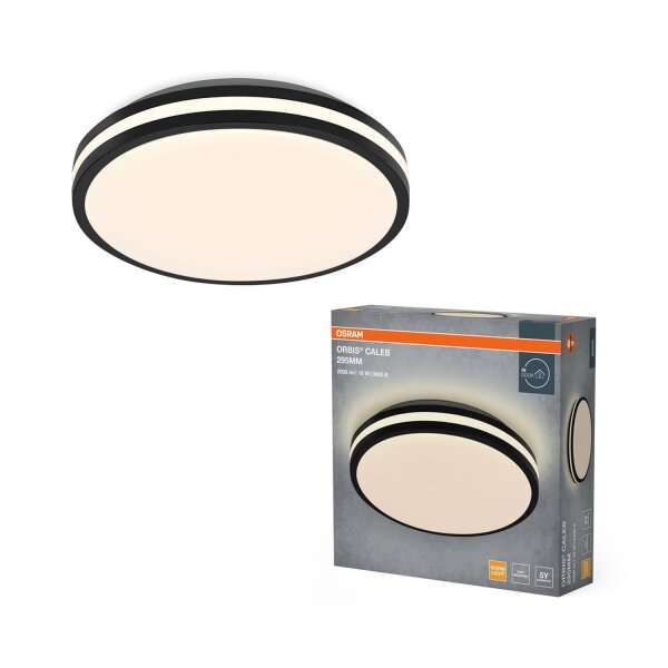 LED Deckenleuchte Schwarz Metall 3000K Ø29,5cm OSRAM