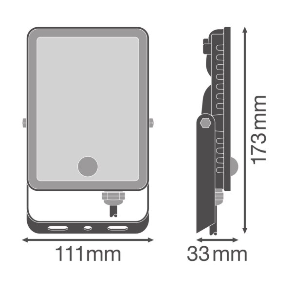 LED Außenstrahler Sensor Schwarz Alu 4000 K IP65 OSRAM