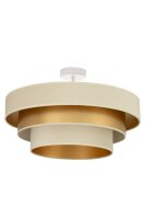 Deckenlampe Jute Samt Weiß Ecru Gold E27 Ø50 cm
