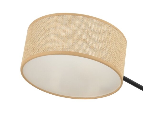 Deckenlampe Stoff Schwarz Beige E27 L:80 cm wohnlich