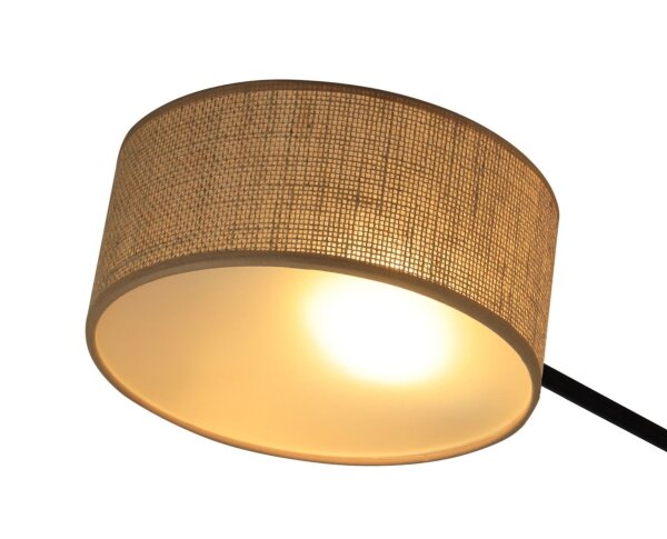 Deckenlampe Stoff Schwarz Beige E27 L:80 cm wohnlich