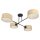 Deckenlampe Stoff Schwarz Beige E27 L:80 cm wohnlich