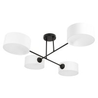 Deckenlampe Stoff Schwarz Weiß E27 L:80 cm wohnlich