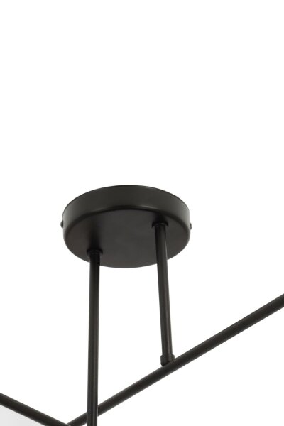 Deckenlampe Stoffschirm Schwarz Creme E27 L:80 cm