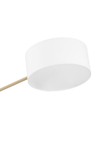 Deckenlampe Stoff Beige Weiß E27 L:80 cm gemütlich