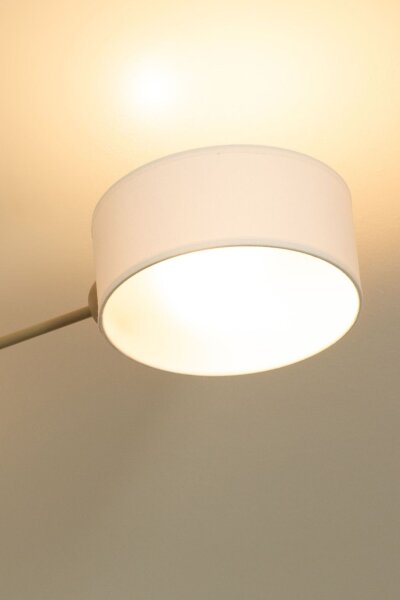 Deckenlampe Stoff Beige Weiß E27 L:80 cm gemütlich