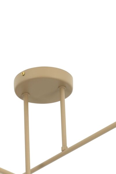 Deckenlampe Stoff Beige Weiß E27 L:80 cm gemütlich