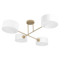Deckenlampe Stoff Beige Weiß E27 L:80 cm...