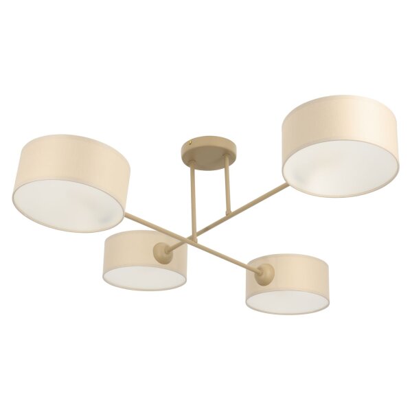 Deckenlampe Stoff Beige Hellbeige E14 L:80 cm