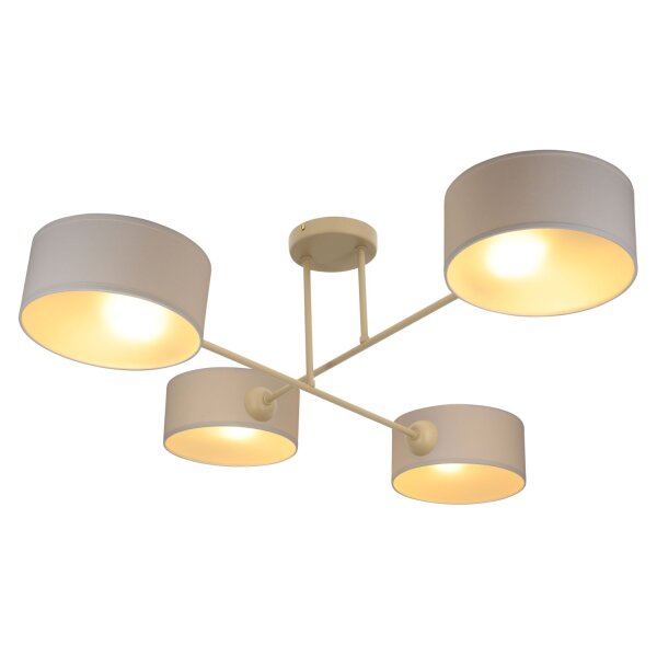 Deckenlampe Stoff Beige Hellbeige E14 L:80 cm