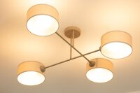 Deckenlampe Stoff Beige Hellbeige E14 L:80 cm