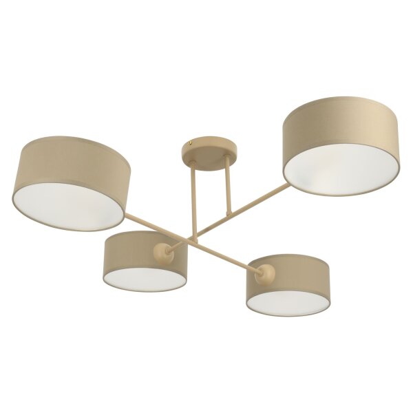 Deckenlampe Stoff Beige E27 L:80 cm gemütlich