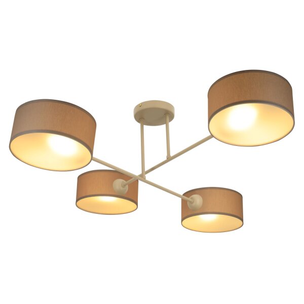 Deckenlampe Stoff Beige E27 L:80 cm gemütlich