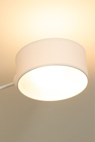Deckenlampe blendarm Stoffschirm Weiß E27 L:80 cm