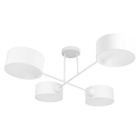Deckenlampe blendarm Stoffschirm Weiß E27 L:80 cm