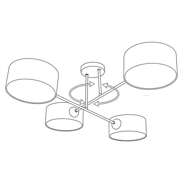 Deckenlampe Stoff Weiß Hellbeige E27 L:80 cm modern