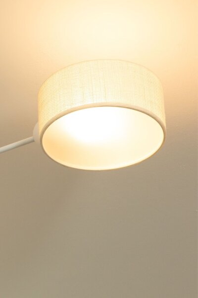 Deckenlampe blendarm Stoff Weiß Creme E27 L:80 cm