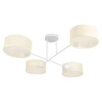 Deckenlampe blendarm Stoff Weiß Creme E27 L:80 cm