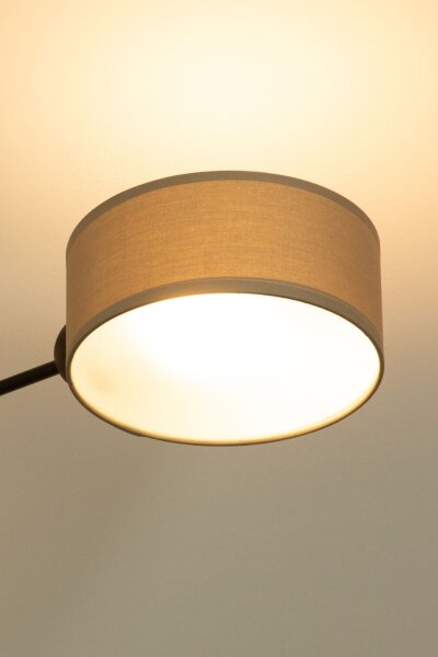 Deckenlampe Stoff Dunkelbeige Schwarz E27 L:80 cm