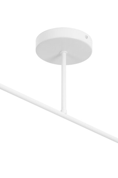Deckenlampe Stoff Weiß Beige E27 L:80 cm dekorativ