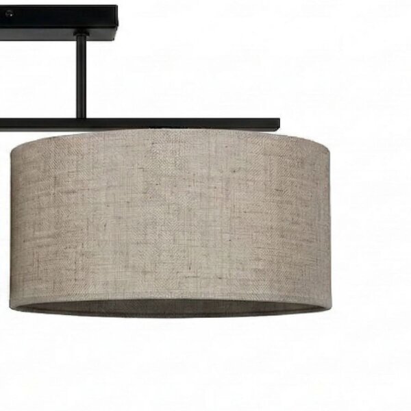 Deckenlampe Leinen Schwarz E27 L:70 cm gemütlich