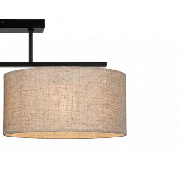Deckenlampe Leinen Schwarz E27 L:70 cm gemütlich