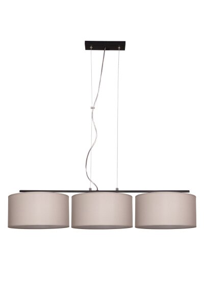 Pendelleuchte Leinen Schwarz Nickel E27 L:100 cm