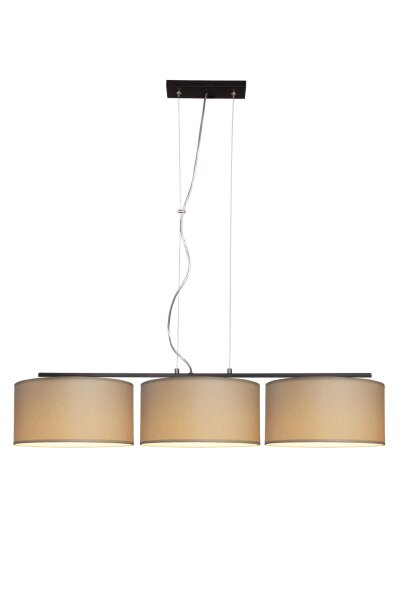 Pendelleuchte Leinen Schwarz Nickel E27 L:100 cm