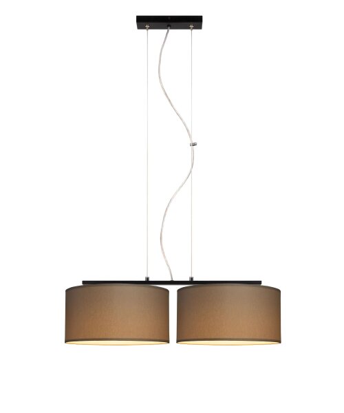 Pendelleuchte Leinen Schwarz E27 L:70 cm gemütlich