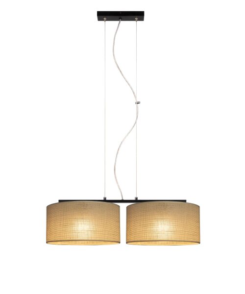 Pendelleuchte Leinen Schwarz E27 L:70 cm dekorativ