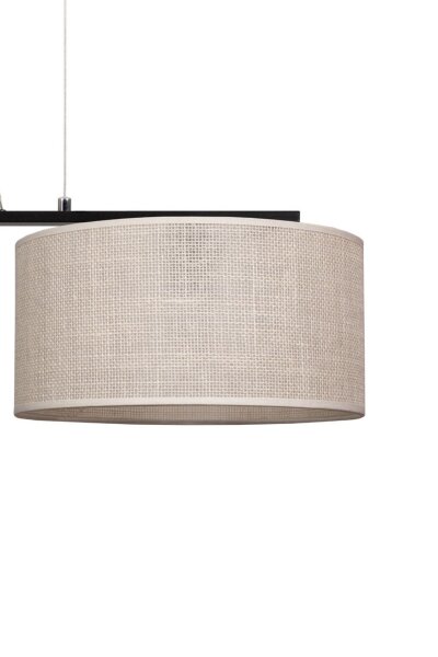 Pendelleuchte Leinen Schwarz E27 L:70 cm dekorativ