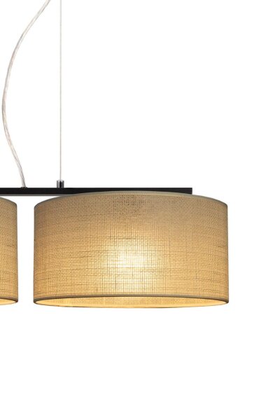 Pendelleuchte Leinen Schwarz E27 L:70 cm dekorativ