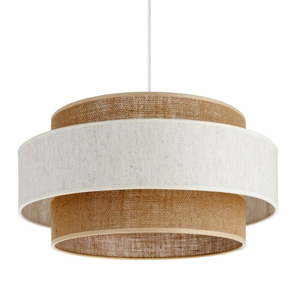 Pendelleuchte Jute Weiß Natur Beige E27 Ø40 cm