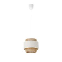 Pendelleuchte Jute Weiß Natur Beige E27 Ø20 cm