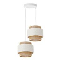 Pendelleuchte Jute Weiß Natur Beige E27 Ø30 cm