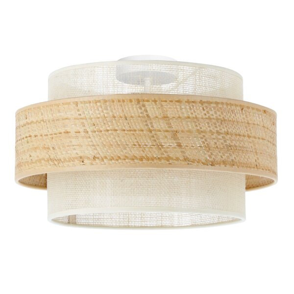 Deckenlampe Jute Weiß Natur E27 Ø40 cm gemütlich