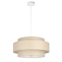 Pendelleuchte blendarm Stoff Weiß Beige E27...