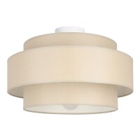Deckenlampe Stoff Weiß Beige E27 Ø40 cm...