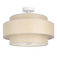 Deckenlampe Stoff Weiß Beige E27 Ø40 cm...