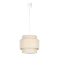 Pendelleuchte Stoff Weiß Beige E27 Ø20 cm...