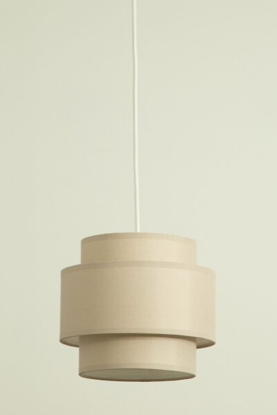 Pendelleuchte Stoff Weiß Beige E27 Ø30 cm wohnlich