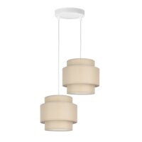 Pendelleuchte Stoff Weiß Beige E27 Ø30 cm...