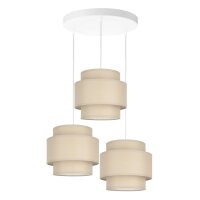 Pendelleuchte Stoff Weiß Beige E27 Ø45 cm...
