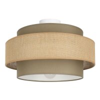 Deckenlampe Stoff Beige Weiß E27 Ø40 cm...