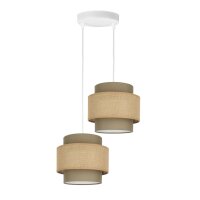 Pendelleuchte Stoff Weiß Beige E27 Ø30 cm...