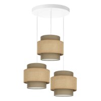 Pendelleuchte Stoff Weiß Beige E27 Ø45 cm...