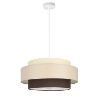 Pendelleuchte Stoff Weiß Ecru Beige E27 Ø40 cm